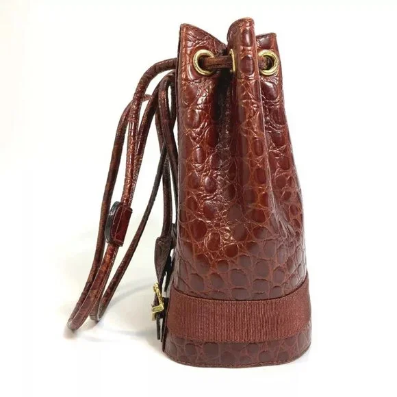 Salvatore Ferragamo AQ-215676 Vala Embossing Backpack Leather Brown